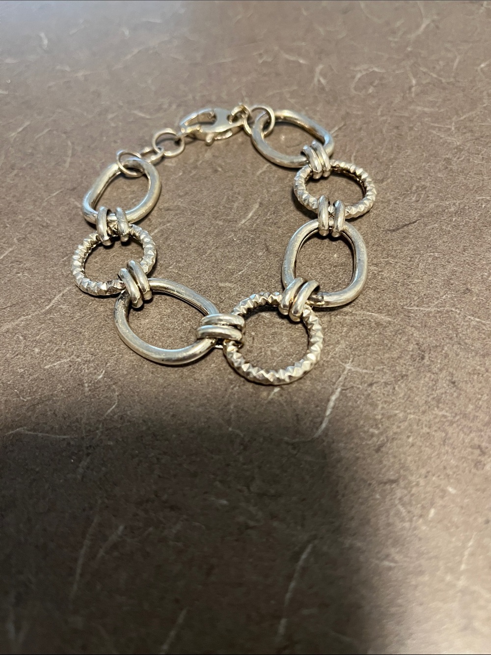 925 Marked Silver Link Bracelet for Women 8”long unclasped
